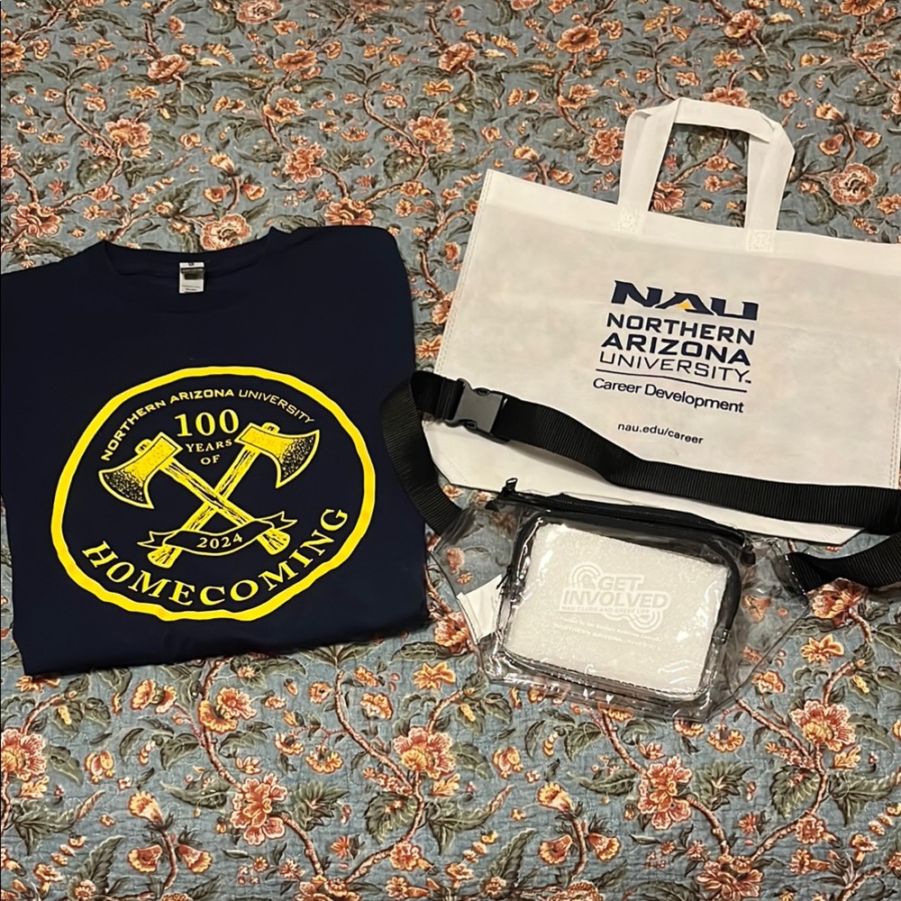 NAU 100 Years Homecoming 2024 T-Shirt Tote Bag and Fanny Pack Northern Arizona